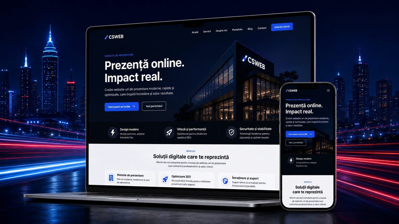 Website de prezentare — proiect realizat de CSWEB